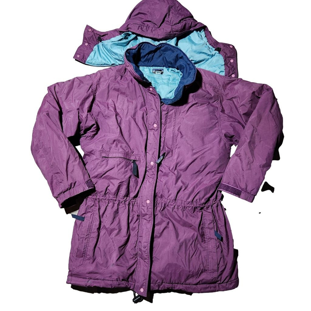 Patagonia Womens Puffer Coat Jacket Purple Blue Large